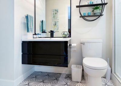 Small Space Modern Black and White Bathroom